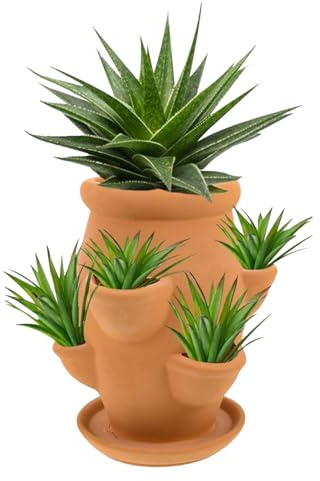 Genérico Jardinera De Fresas, Torre De Cultivo Vertical Para, Contenedor Vertical De Flores Equipado Con Bandeja, Accesorios De Jardinería Para Jardín, Patio, Balcón Y Decoración Al Aire Libre