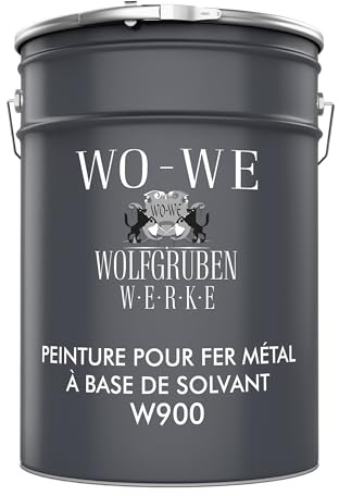 WO-WE Peinture Fer Metal W900 pour protéger et décorer Noir similaire à RAL 9005-5L