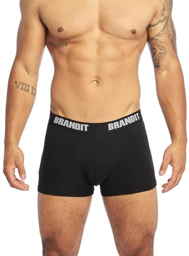 Brandit Boxer Shorts Logo 2 Pack, Farbe: black+blac, Größe: 3XL