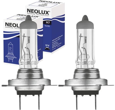9 DIGITAL Neolux H7 Bulbs (477/499) Car Headlight Bulb KIT - Pair (2 x Halogen 2 Pin Bulbs) Long Life Bright 12V 55W PX26d Dipped Low High Beam Fog Light Daytime Running Lights, Universal 2 Pieces