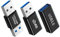 Herfair USB to USB Adaptor,USB 3.0 to USB Adapter Coupler(3-Pack), USB Male to Female Converter,USB 3.1 Male to Male Extender, USB Female to Female,10Gbps USB Connectors Kit for Connecting Two USB