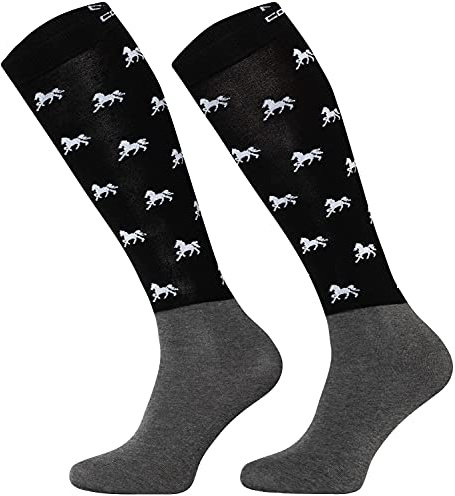TODO Comodo Chaussettes d'équitation modernes STPJM | Chaussettes d'équitation fines et respirantes pour femme, homme et enfant, 35-38