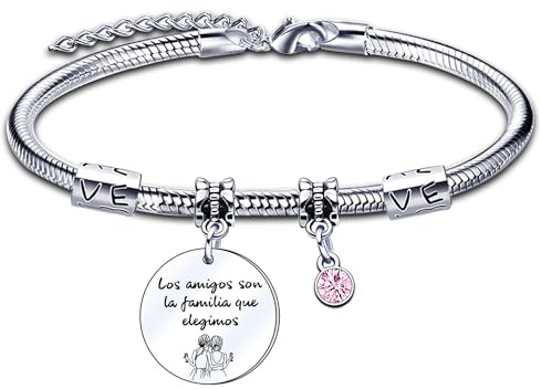 ZYMGUO Pulsera Amistad Regalo para Mejor Amiga Joyería Familia en Acero Inoxidable con la Letra Mujer