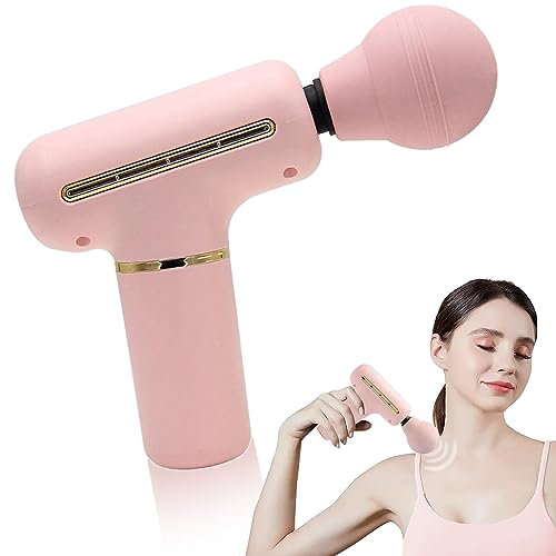 Mini pistola per massaggi muscolari: pistola per massaggio Nizirioo con 4 velocità regolabili, massaggiatore portatile, 1200 mAh, pistole per massaggio, per collo e schiena
