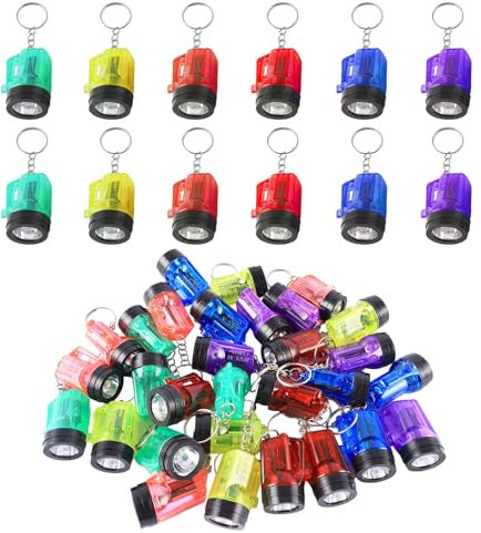 Indrnif 30Stück Mini Taschenlampe Schlüsselanhänger Klein Kindertaschenlampe 4cm LED Mini Taschenlampe Mini Handlampe Taschenlampe für Outdoor Camping Wandern, Zufällige Farbe