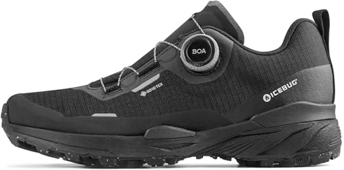 Icebug Rover 2 GTX dam mångsidig utomhussko vattentät, slitstark, BOA Fit-system, Svart slategrey, 41 EU
