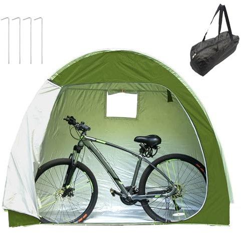 Tienda de Almacenamiento para Bicicletas, Cobertizo Portátil Resistente al Agua, Tela Oxford 210D, con Bolsa de Almacenamiento (Green)