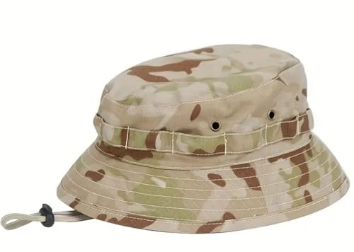 RALSPEC Sombrero de camuflaje del desierto, arbusto, selva, ala corta, ejército británico, militar, gorra para el sol, cadete MTP Airsoft, camuflaje Boonie, camouflage, Talla única