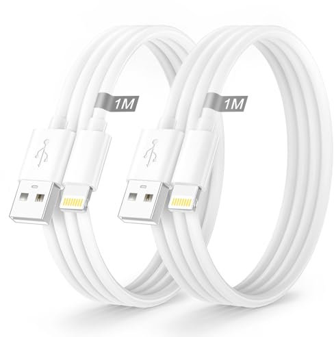 Cavo iPhone Apple Certificato MFi, Cavo Lightning 1M+1M 2Pack, Cavetto iPhone Cav Ricarica Phone Cavi Caricatore i-Phone Filo Cavi USB per iPhone 14 13 12 11 Pro Max XS XR X 8 7 6 5 SE iPad