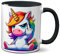 TassenKing Tasse Einhorn Mittelfinger Tasse Kaffee Tee Becher Büro Arbeit Einhorntasse Arbeitskollegin Frauen Kollegin Freundin lustig Bürotasse Geschenk Geburtstag Spruch verrückt
