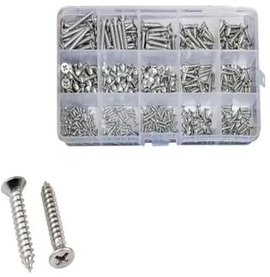 M1 M1.4 M2 M3 M4 Cross Flat Head Self-Tapping Screw Combination Set Wood Thread Nail Screw Set DIY Countersunk Small Screw(M2M3M4-460pcs)