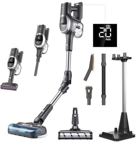 Jimmy JV9 Pro Aqua Aspirapolvere Senza Fili 2 in 1, 160AW Potenza di Aspirazione, Lava & Aspira Pavimenti, Autonomia 65 Min, Doppio Serbatoio, Spazzola Materassi e Tappeti, Testina Lucidante ad Acqua