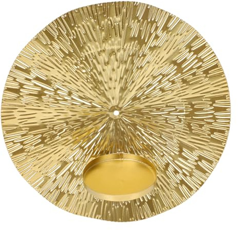 LOORGVEL Candelabro Redondeado Grande de Metal para Colgar Pared, Decoración de Interiores, Soporte para Velas, Uso en Hogar y Restaurante, Diseño Resistente y Fácil Mantenimiento