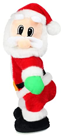 Figura di Babbo Natale musicale animato natalizio Twisted Wiggle Hip Dance Sgg Divertente giocattolo elettrico Decorazioni natalizie per bambini (canzone inglese) Shake Hip Santa Shake