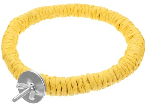 SHINEOFI Juguete de Cuerda para Pájaros Anillo Redondo, Columpio Natural para Loros y Periquitos, Soporte de Masticación para Jaulas, Accesorio Saludable para Estimular Aves en Jaula