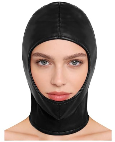 SiiRoh Unisex ögon och munlösa helansiktsmask kostym riddarhatt huvudbonad fuskläder mask