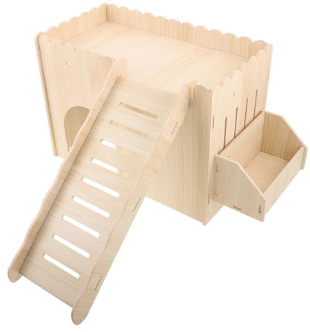 Toyvian Hömatare och Gömställe för Små Djur Säker Hamster Marsvinshus med Avtagbar Multilagerdesign Lätt att Rengöra Smådjurshabitat och Lekplatser