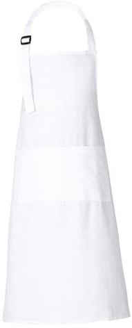 RAJRANG Grembiule da cucina bianco per uomo - 69 x 89 cm - grembiule masterchef per ristorante e bar, grembiule in cotone bianco per donna di migliore qualità