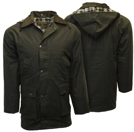 WALKER AND HAWKES - Men's Wax Padded Blackstone Jacket - Olive - Medium