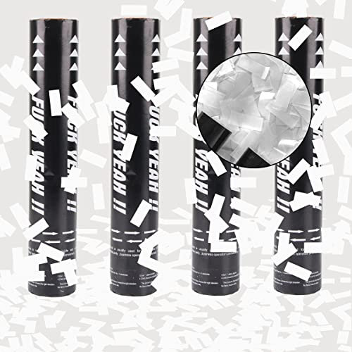 XiXiRan Konfettiwerfer, 4 Stück, Poppers für Hochzeit und Geburtstag, Röhrendekoration (weiß)