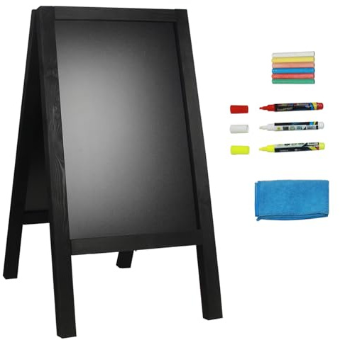 HUAZI Chalkboard Sign 40x20'' Double-Sided Display Chalk Board Signs A Frame Chalkboards with Liquid & Solid Chalk for Cafeteria Street Party Restaurant