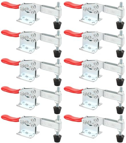 LOLYSIC 15 Stück Kniehebelspanner GH-201B,260Lbs Fassungsvermögen,Horizontal verstellbare Klemme,geeignet für Maschinenbetrieb,Holzbearbeitung, Schweißen