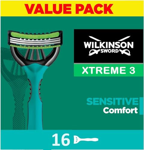 WILKINSON SWORD - Xtreme 3 For Men | Sensitive | Pack of 16 Disposable Razors