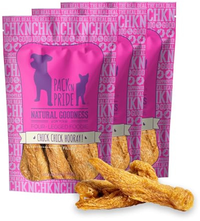 PACK'N PRIDE Dog Treats, 3x100g Freeze-Dried Chicken Dog Chews
