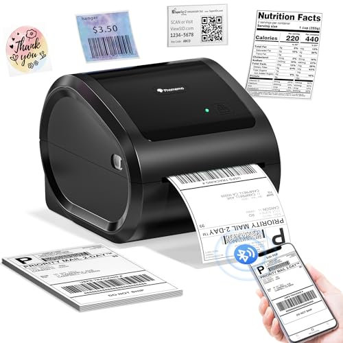 Phomemo D520BT Thermo-Etikettendrucker, Bluetooth, 4 x 6, D520BT, Drucker, Selbstklebende Etiketten, DHL, kompatibel mit Ebay, Etsy, DHL, FedEx, für iOS, Android, Mac, Windows und Chromebook