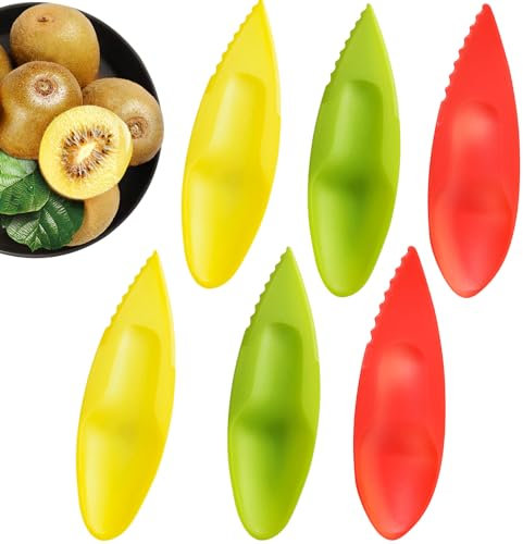 Cucchiaio di Kiwi,Plastica Kiwi Cucchiaio,Kiwi Frutta Cucchiaino,per Kiwi Pompelmo Frutto della Passione,Cucchiaio Divisore Gadget Accessori da Cucina (6, Tre colori)