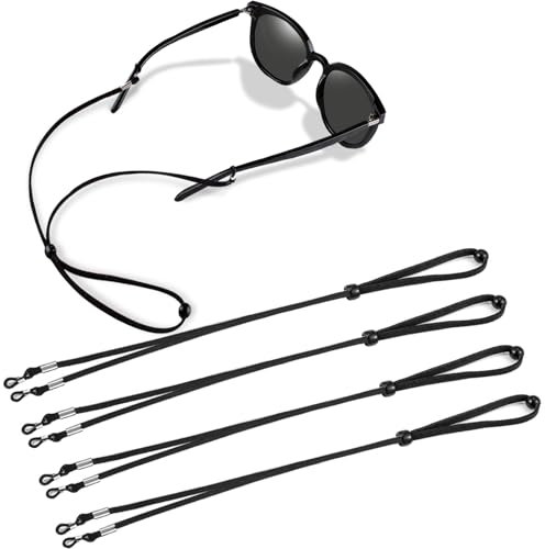 Amzpas für 4 Stück Brillenband Sport für Damen, Kinder, Herren mit Zuverlässigem Halt,Sportbrillenband Verstellbar in der Größe,Brillenhalter Geeignet für Sport & Freizeit Wasserfest