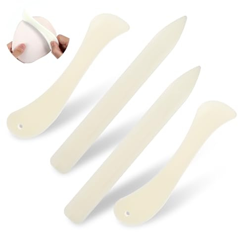 4 Pcs Burnishing Tool，Bone Folder Stained Glass Supplies Plastic Stained Glass Burnisher for Making Paper Crafts Quilting Leathercraft Bookbinding