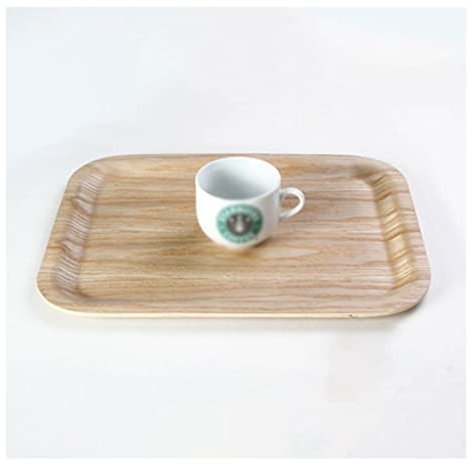 MPOPO Bandeja de comedor Bandeja de servicio y bandeja, Bandeja de sujeción de madera rectangular, Bandeja de desayuno, Estilo de decoración de la granja Servir bandejas Bandeja TV(M)