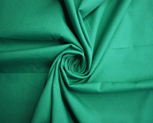 Needleberry Polycotton Fabric - Metre x 112cm - 80% Polyester 20% Cotton - Lightweight Durable Material for Sewing, Crafts & Dressmaking (Jade, 5 Meters)