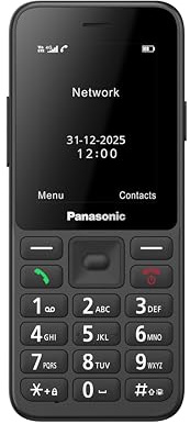 Panasonic KX-TU260EXB Téléphone Portable 4G, Téléphone Senior, Grosses Touches, IP44, USB C, Jusqu’à 7,5 h d'appel, écran 2,4 Pouces, Noir