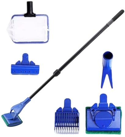 Equipo de Limpieza de Acuario - Conjunto de Raspador de Algas Desmontable | Kit de Limpieza de Acuario de Vidrio - para Tortugas, Reptiles, Paredes de Peceras Betta, Cocina, Terrario en Hogar