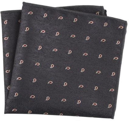 ATEUXOL Ficknäsduk för män i 5 delar för män i polyestersilke, jacquard, fickhandduk, kostymväska, liten fyrkantig klänning, bröst 25 x 25 cm, Färg 20, one size