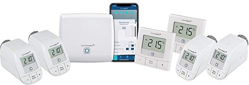 Homematic IP Smart Home Access Point + 4x Heizkörperthermostat – basic + 2x Wandthermostat – basic, digital Heizung steuern per App, Alexa, Google Assistant, Energie sparen, einfache Installation