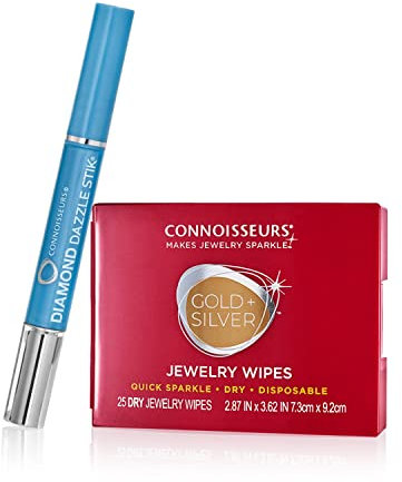 CONNOISSEURS Diamond Dazzle Stik – Nettoyant diamant portable pour bagues et autres bijoux – Faites ressortir l'éclat de vos pierres précieuses, Plastique, Sans pierre précieuse