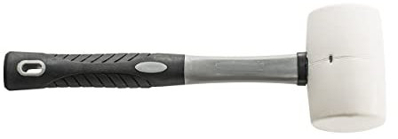 HARDY Universal 2K Martillo de Goma Mango Bicomponente con Revestimiento Antideslizante Comodidad de Trabajo Seguridad Contorneado Preciso Color Sólido Blanco 65 Mm
