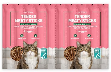 by Amazon, Bastoncini per Gatti Salmone e Trota, 50 g