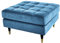 Riess Ambiente Design Hocker Cozy Velvet 80cm Petrol blau Gold Samt Metallfüße Fußhocker Sesselhocker Sitzhocker Schminkhocker Sofahocker Polsterhocker