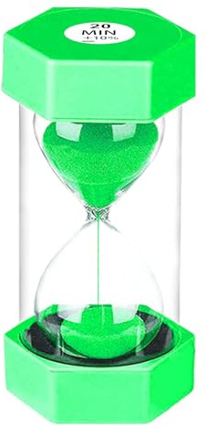 SuLiao Clessidra da 20 minuti, colore verde, clessidra colorata, clessidra per bambini, scuola, lavarsi i denti, ufficio, casa, decorazione, giochi, aule