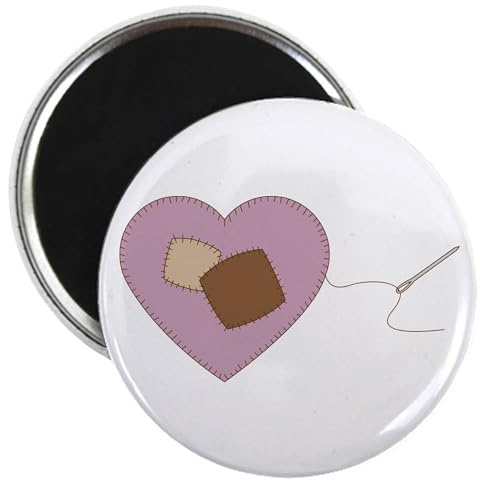 CafePress Heart Pin Cushion Magnets 2.25 Round Magnet (10 pack)