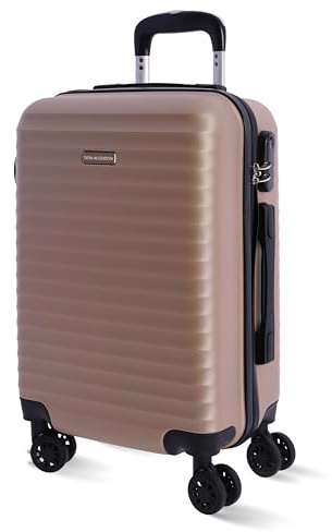 DON ALGODON - Maletas de Viaje Cabina - Maleta 55x40x20 - Maletas de Viaje - Maleta de Cabina Resistente Ryannair - Trolley Equipaje para Avion con 4 Ruedas de 360º y candado (Oro)