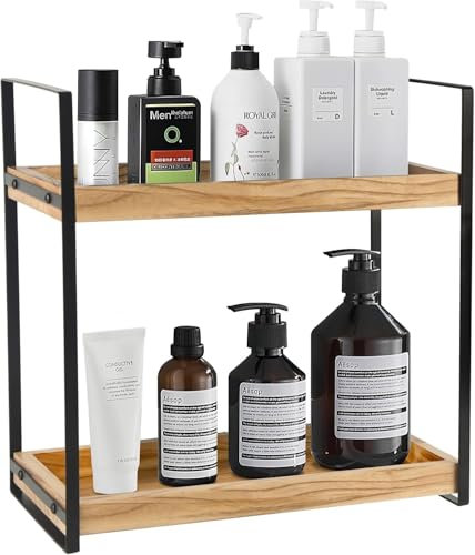 Cnwinu Standregal Badezimmer Organizer,Badezimmer Regal,Schmales Holzregal,Parfum&Hautpflege-Organizer für Schminktisch,Gewürzregal,Aufbewahrungs-Organizer für Badezimmer,Küche,Bathroom Accessories