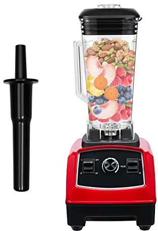 Blender 2L Automatic Smoothie Mixer Baby Food Blender 68oz Fruit Vegetables Juicer 2200W High-Speed Blender Tabletop Soundproof Milkshake Maker (Red)