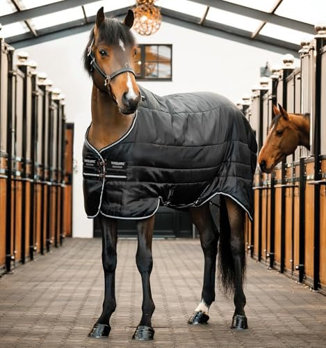 Horseware Easy-Layer 100g Stable Rug - Black/Silver 6'3 / 75, Black/Black and Silver