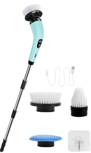 Brosse rotative pour le nettoyage de la salle de bain, épurateur de salle de bain électrique | Brosse de nettoyage de douche électrique, temps de travail de 90 minutes, 370 tr/min/minutes,2000 mAh rec