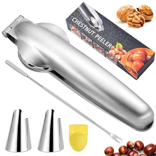 MaibaoteMbt Cascanueces de Castaña, Alicates Castañas, Abridor Castañas Acero Inoxidable, Cortador de Castañas, Abridor de Castañas, para Castañas, Nueces, Avellanas y Otros Frutos Secos (M1)